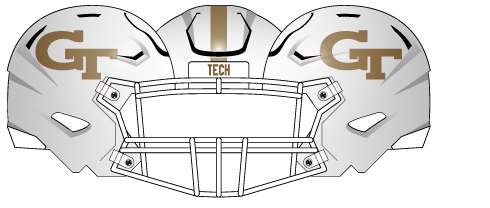 2025 White Shell White Mask Gold Logo Helmet