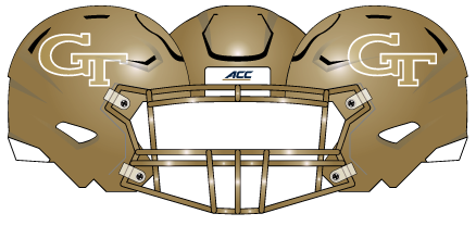 georgia tech 2019 gold gold outline helmet