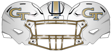 georgia tech 2019 white blue outline helmet
