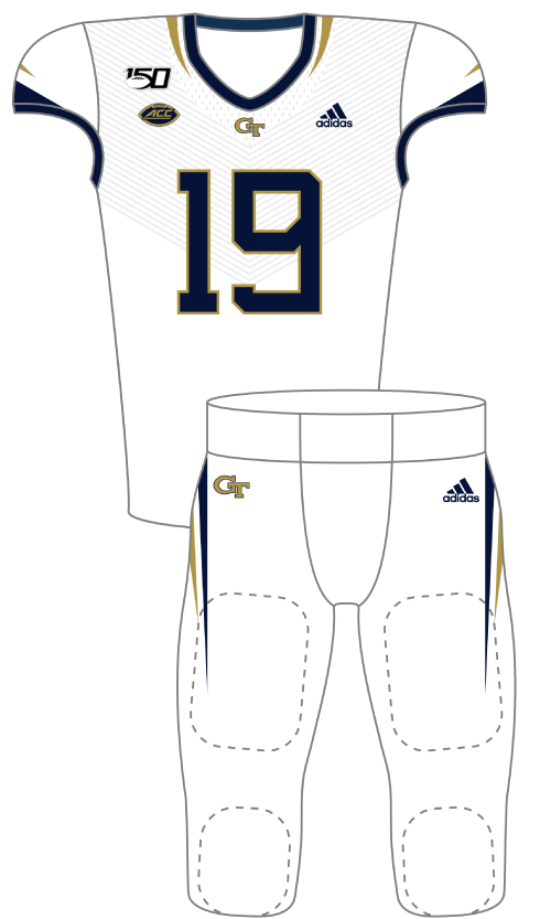Georgia Tech 2019 White Blue Uniform