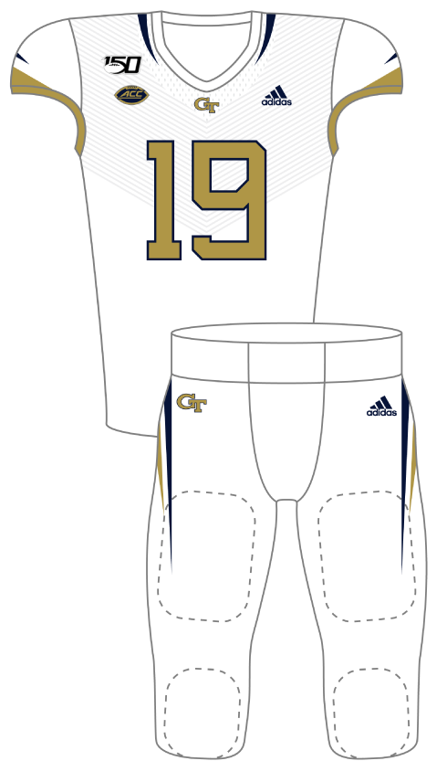 Georgia Tech 2019 White Blue Uniform