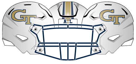2021 georgia tech white blue  helmet