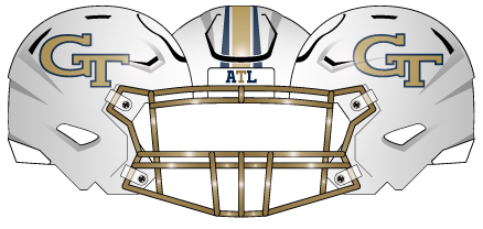 2021 georgia tech white gold  helmet