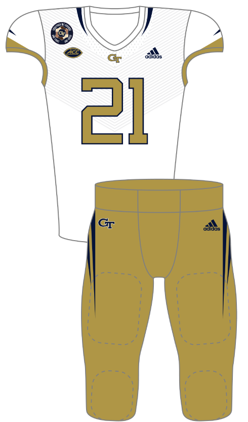 Georgia Tech 2021 White Gold Uniform