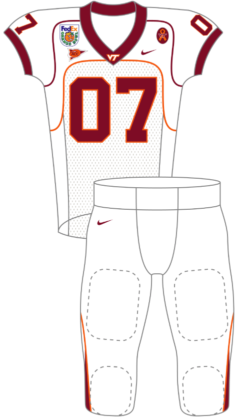 Virginia Tech 2007 White Bowl Uniform