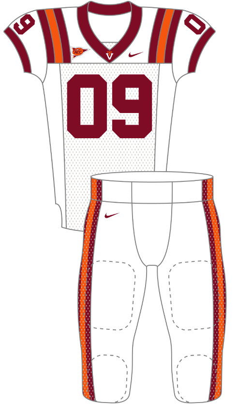 Virginia 2009 White Stripes Uniform