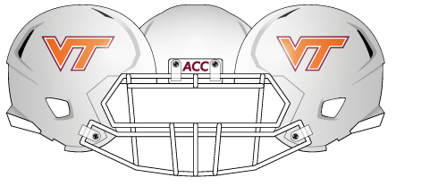 Virginia Tech 2010 White  Old Logo Helmet