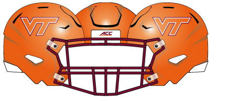 Virginia Tech 2015 Orange Helmet