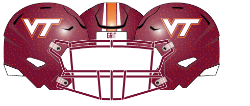 Virginia Tech 2021 Maroon Grit Helmet